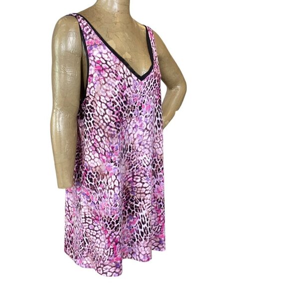 Joyspun Lingerie Set Chemise-Slip & Robe L-XL Pink Burgundy Animal Print 316D - Picture 7 of 11